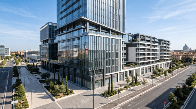 Gestione grandi stabili – complesso immobiliare moderno a uso misto residenziale e commerciale